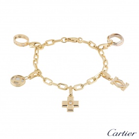 Cartier Yellow Gold Diamond Charm Bracelet